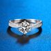 S925 Sterling Silber D Farbe Moissanite simuliert Diamant Ring klassische sechs Krallen ein Karat offene weibliche Modell live mit Zertifikat_voghion.com