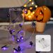 Stringa di ragni a LED per Halloween, scatola di batterie, luce viola, ricerca di oggetti di scena a tema, disposizione di lanterne decorative_voghion.com