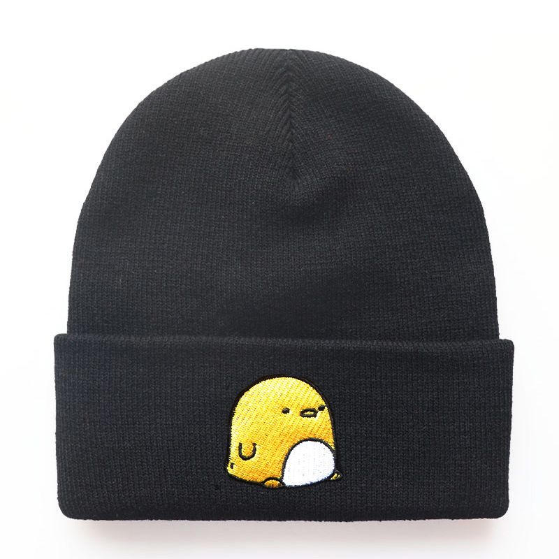 Unisex mandlige og kvindelige studerende sød dyr tegneserie kylling hue broderet strikket hue udendørs sport uldhue ridning varm kold hue_voghion.com