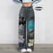 Women's Graffiti Print Wide-Leg Jeans – Streetwear Denim Pants With Artistic Flair (S/M/L/XL/XXL, Relaxed Fit, Mid-Rise, Machine Washable)_voghion.com