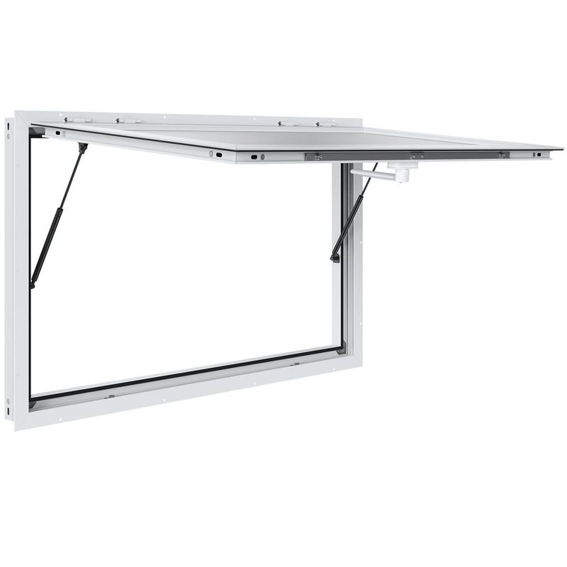 VEVOR Concession Window 53"x33", Aluminum Alloy Food Truck Service Window With Awning Door & Drag Hook, Up To 85 Degrees Stand Serving Window For Food Trucks Concession Trailers, Glass Not Included_voghion.com