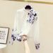 Women's Clothing silk ink printed shirt, high end, fashionable and stylish chiffon long sleeved top, early autumn design_voghion.com