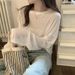 Maglietta da donna estiva con protezione solare, manica lunga, sottile, semplice e ampia, leggermente trasparente, top chic unico_voghion.com