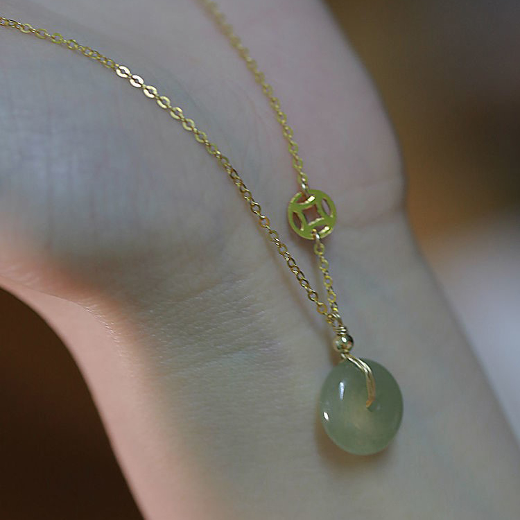 Hetian Jade VENUS Halskæde Peace and Joy Nøglebenskæde Ins Mode Elegant design Smykker Dropshipping Wh_voghion.com
