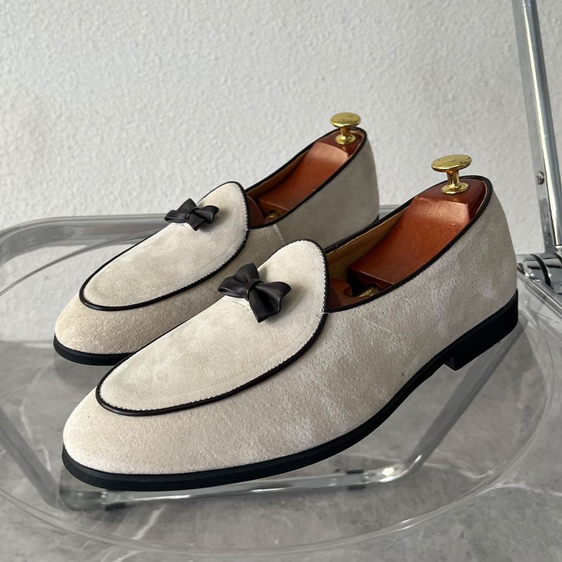 Lederschuhe, personalisierte Schmetterlingsquasten, modische Bohnenschuhe aus echtem Leder_voghion.com