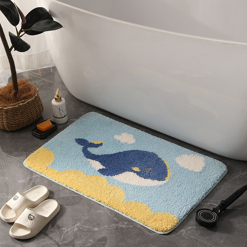 Tappetino da bagno Fluffy Dolphin - Tappeto super assorbente e antiscivolo per bagno, doccia e casa_voghion.com