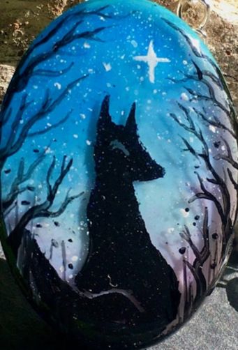 Jewelry & Accessories Starry Night Fox Hand-painted Glass Pendant Necklace_voghion.com