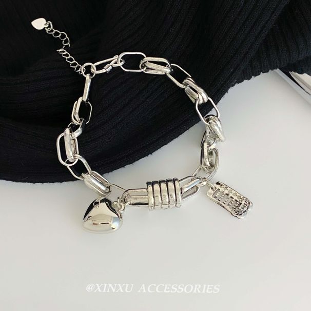 Pingente de ábaco em forma de coração, pulseira com design de nicho hip-hop, anel de mão doce, joia criativa para mulheres_voghion.com