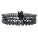 Bracciale punk dark impilabile con combinazione di calcoli biliari neri, braccialetto anti-malocchio, braccialetto trendy retrò con corona in zircone neutro_voghion.com