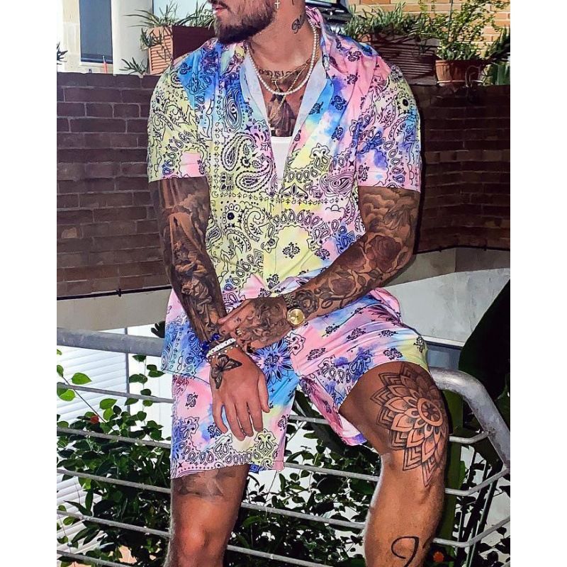 Herrenbekleidung Independent Station liefert neue Herren Hawaiian Beach Casual Fashion bedruckte Kurzarmhemden_voghion.com