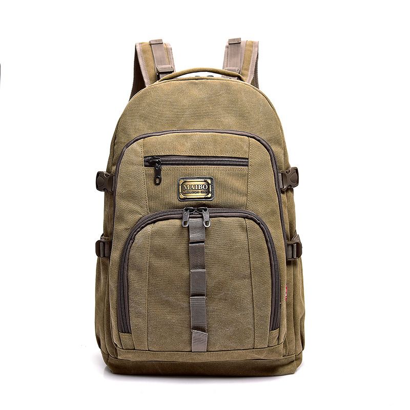 LazyZoom Canvas Men's Outdoor Casual Travel Women's Middle School Student Backpack_voghion.com
