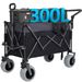 Multi-Functional Push-Pull Folding Wagon Cart With Rotating Handle & 9"x4" Beach Tires For Camping & Beach –300L XL Heavy-Duty, Large Capacity For Transport, Groceries, And Outdoor Use_voghion.com