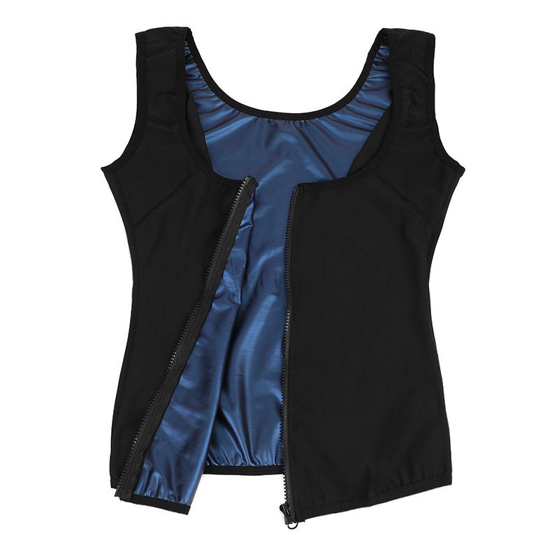Sports Clothing Hot Selling Sweat Sauna Suit Women's Zipper Vest Fat Burning Full Coating Abdomen Shaping Sports Fitness Yoga_voghion.com