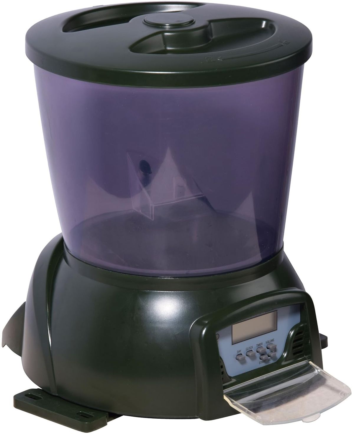 Teich-Fischfutterautomat - Programmierbarer Fisch-Futterspender Mit LCD-Anzeige Für Draußen - Automatischer Fish Feeder - 22 X 22,5 X 26,5 Cm - Grün_voghion.com