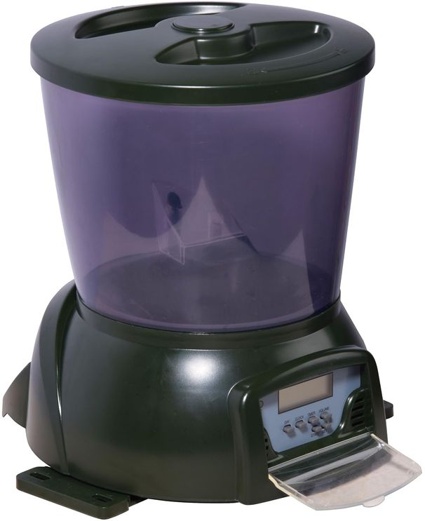 Teich-Fischfutterautomat - Programmierbarer Fisch-Futterspender Mit LCD-Anzeige Für Draußen - Automatischer Fish Feeder - 22 X 22,5 X 26,5 Cm - Grün_voghion.com