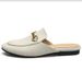 Baotou Half Slippers For Women Summer Outdoor Mules 2022 New G Brand Horsebit Flat Shoes Genuine Leather Internet_voghion.com