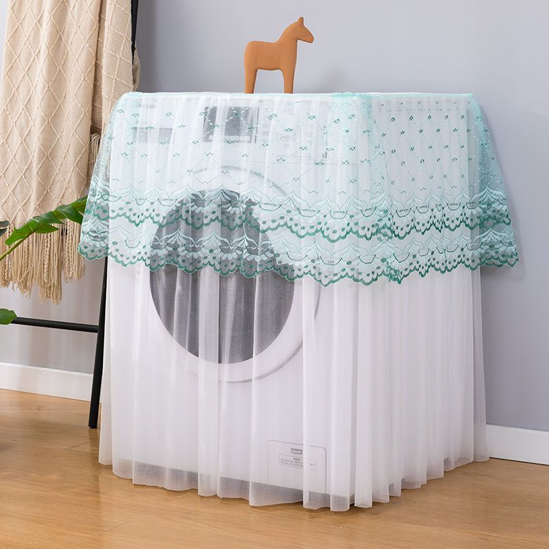 Husă de protecție pentru mașină de spălat cu tambur de imprimare cu dantelă, protecție solară, mică, proaspătă, pentru mașină de spălat, decorare, husă de protecție, pânză_voghion.com
