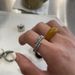 Natural Stone Tiger Eye Crystal Niche High-end Minimalist Personality Wide Index Finger Stacking Ring_voghion.com