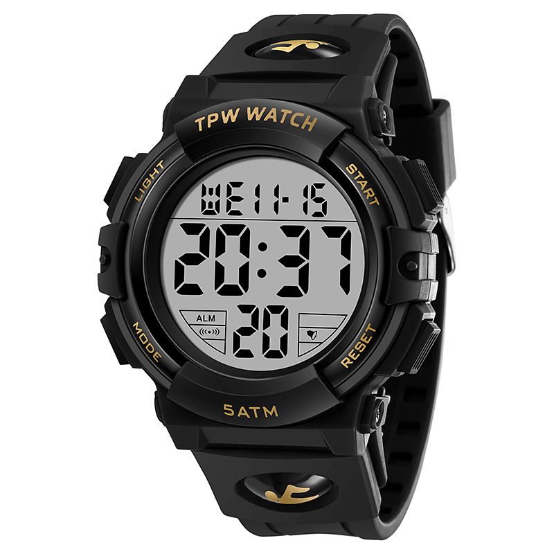 Multifunctional Waterproof Electronic Watch For Male Students Universal Chronograph Alarm Clock Glow-in-the-dark Test Watch_voghion.com