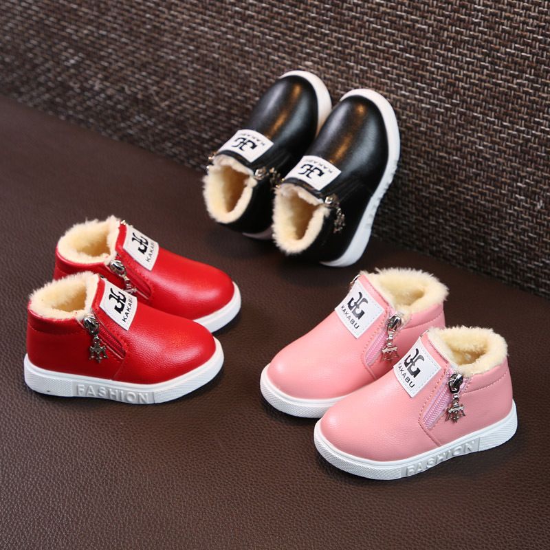 Autumn Winter New Boys' Girls' Cotton Shoes Low Tube Short Children's Snow Boots_voghion.com
