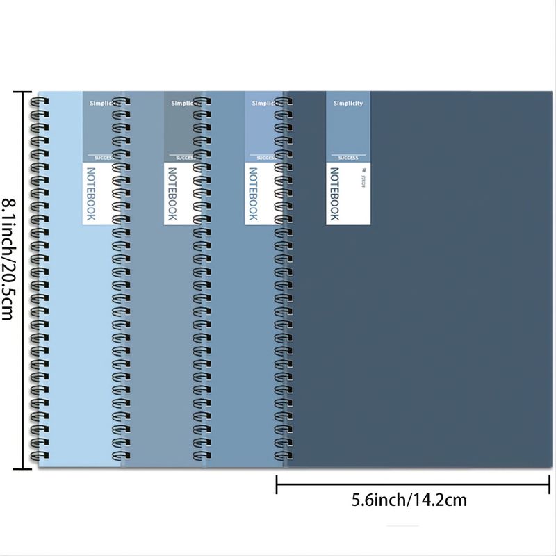 4pcs A5 Simple Thickened Softcover Notebook, 40sheets_voghion.com