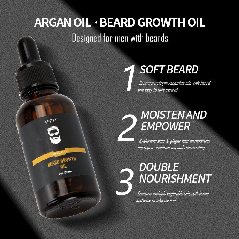 beard Men Growth Thick Essential Oil Real Man Performance Beard Growth Oil Micro Needle Roller_voghion.com