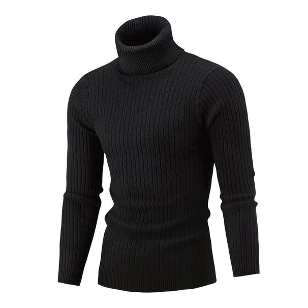 Maglione da uomo con base twist colorata in maglia a collo alto_voghion.com