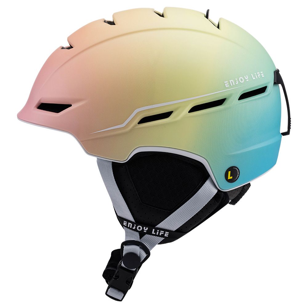 Cască de schi pentru adulți, culoare treptată, mică și proaspătă, pentru bărbați și femei, sporturi în aer liber, cu placă simplă și dublă, patinaj cald, cască de zăpadă_voghion.com