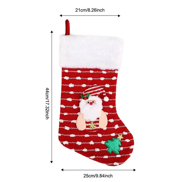 001 Neue große Socken, gestrickt, Kindergeschenk, Süßigkeitentüte, Weihnachtsbaumschmuck_voghion.com