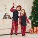Jõulune ruuduline trükitud perepere pidžaamakomplekt_voghion.com