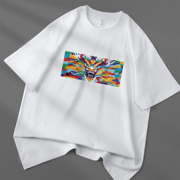 T-shirt da uomo 250g in cotone 100% con scollo rotondo, spalle larghe e manica corta, casual e stampata_voghion.com