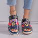 Totem moda donna combinazione di colori sandali con plateau vintage fiore vento nazionale_voghion.com