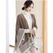 Irregular color cape cape fashion temperament in long knitted cardigan large size cape outside_voghion.com
