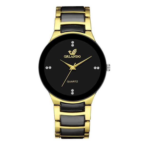 Aurora Atelier Hot Sale Black Dial Steel Quartz Men Business Watch_voghion.com