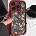 Retro Floral Pattern Silicone Phone Case For Iphone 11 12 13 14 15 16 Pro Max 16E XR XS X 7 8 Plus Se2 3 Matte_voghion.com