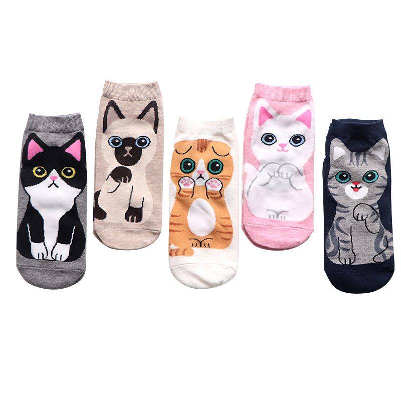2019 Adult Straight Socks Women's Cute Cartoon Socks Spring and Summer New Boat Socks Breathable Cotton Socks Japanese Style_voghion.com