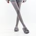 Diamond-Pattern Cotton Tights - High Waist Thermal Leggings With 4-Way Stretch (Grey/Black/Cream), Matte Opaque Texture For Fall/Winter Layering_voghion.com