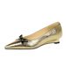 7200-H81 Hepburn Light Luxury Wedge Versatile Shallow Mouth Bowknot High-End Elegant Pointed Toe Women's Single Shoes_voghion.com