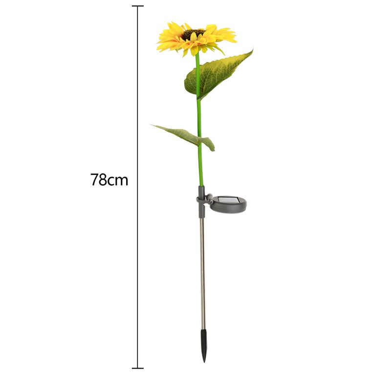 Luces solares LED con forma de flor: decoración para jardín al aire libre con rosas, lirios, girasoles y calas realistas._voghion.com