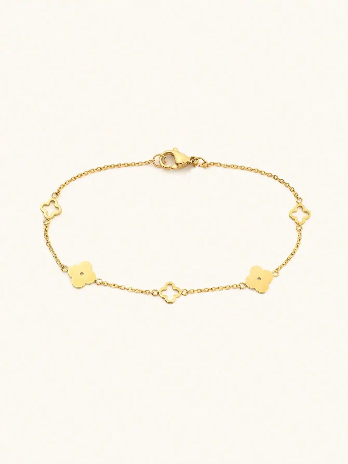 Collier pendentif simple en acier inoxydable, style japonais et sud-coréen, orné de trèfles à quatre feuilles et de fleurs de prunier entrelacés, idéal au quotidien._voghion.com