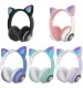 P47M Cuffie wireless con luce flash e simpatico gatto con controllo microfono LED stereo musica casco telefono auricolare Bluetooth regalo_voghion.com