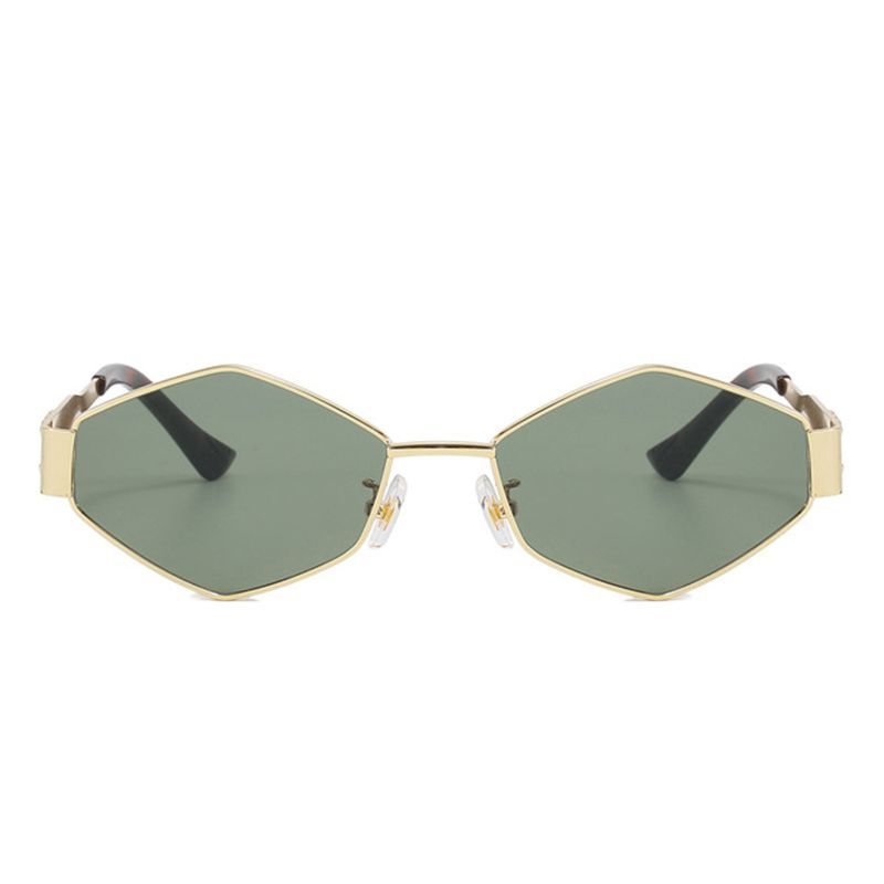 Gafas de sol de metal con forma de rombo para mujer 2025_voghion.com