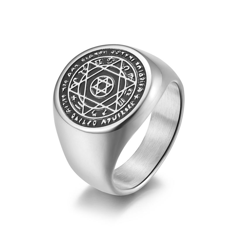 Herrenschmuck Sechszackiger Stern Zwölf Sternbilder Wächter Titanstahlring Herrenhandschmuck_voghion.com