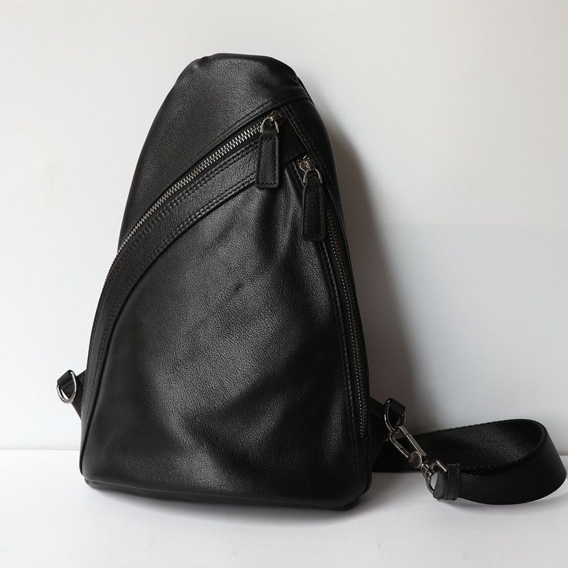 Neue Herren Business Umhängetasche Outdoor Reise Brust Kleine Zurück Schwarz Import Feine Es Top Schicht Rindsleder_voghion.com