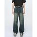 Herrenbekleidung | Neu eingetroffen Retro Distressed Jeansjacke Straight Jeans Set_voghion.com