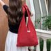 Borsa a tracolla in maglia rossa intrecciata a maglia per donna, stile casual, estivo, pigro, grande capacità_voghion.com