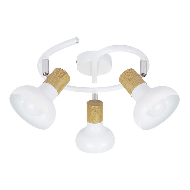 Deckenstrahler Vintage Deckenlampe 3 Flammig - E14 Weiß Deckenleuchte Industrial Rund Flurlampe Innen 350° Schwenkbar Deckenspots Für Hotel Wohnzimmer_voghion.com