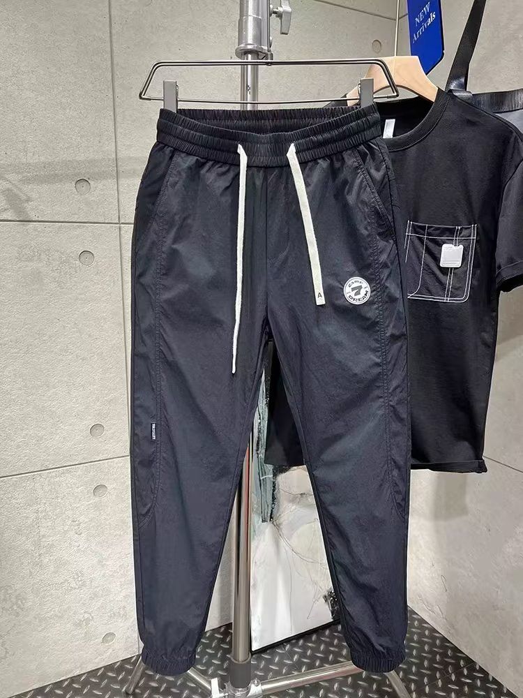 Herrkläder Nya Snabbtorkande Skinny Byxor Lätt Lyx Märkt Sport Byxor Ungdom All match Fritidsbyxor Nipoängs Byxor Herr_voghion.com