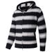 Men's Clothing Thick Knit Sweater Hoodie With Striped Color Block Design - Warm Winter Pullover (White Stripe, Black Stripe, Blue Stripe)_voghion.com