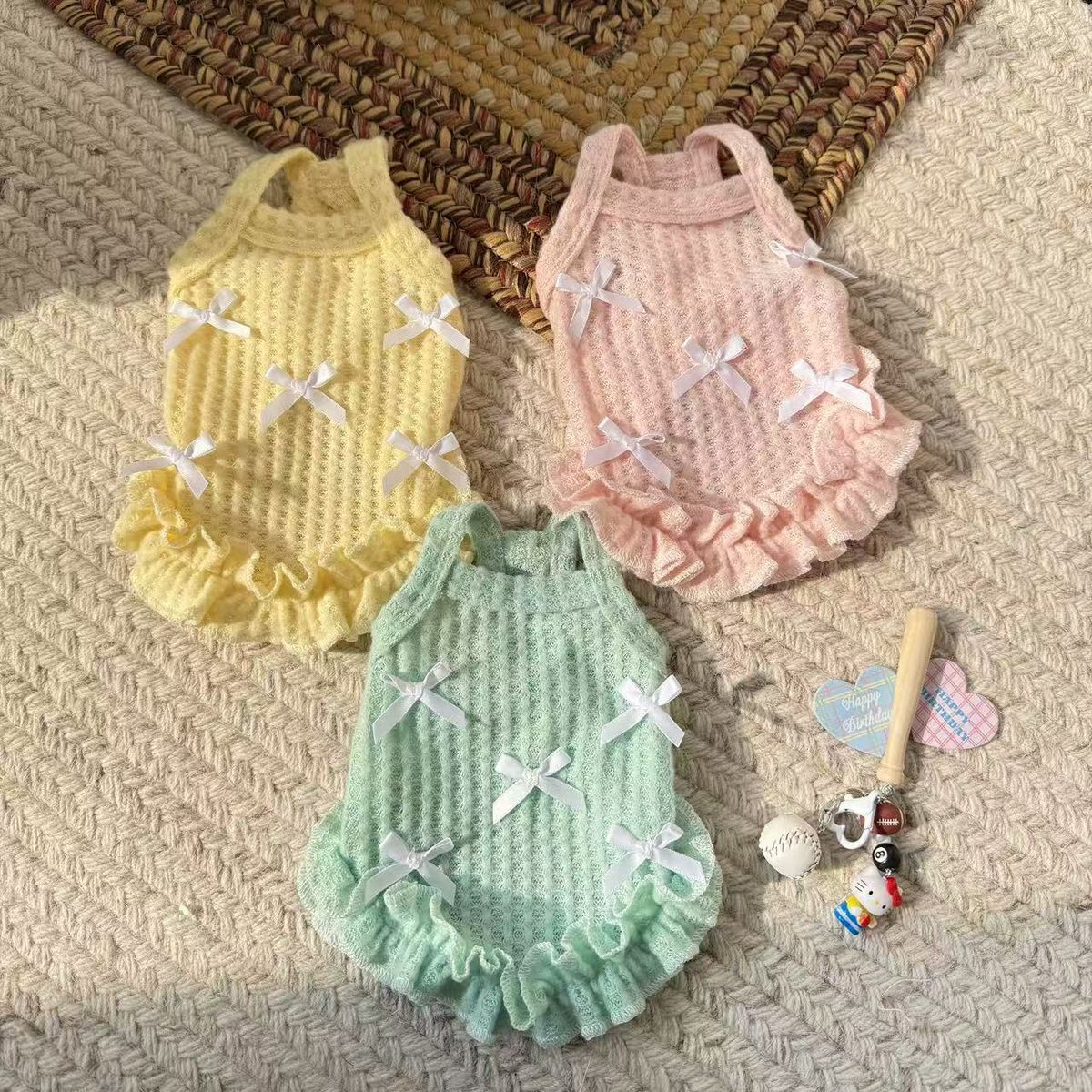 2025 Spring Summer Thin Breathable Striped Vest Cat Two-Legged Suspender Cute Teddy Pet Dog Clothes_voghion.com